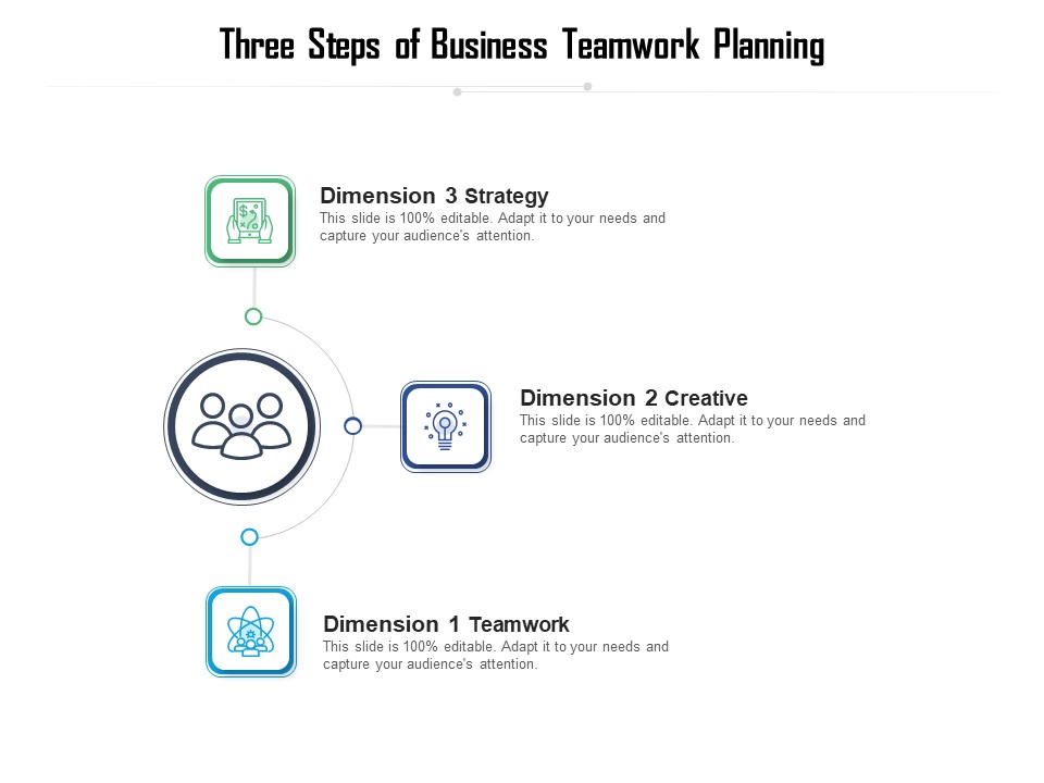 Three Steps Of Business Teamwork Planning Ppt PowerPoint Presentation Layouts Ideas PDF
