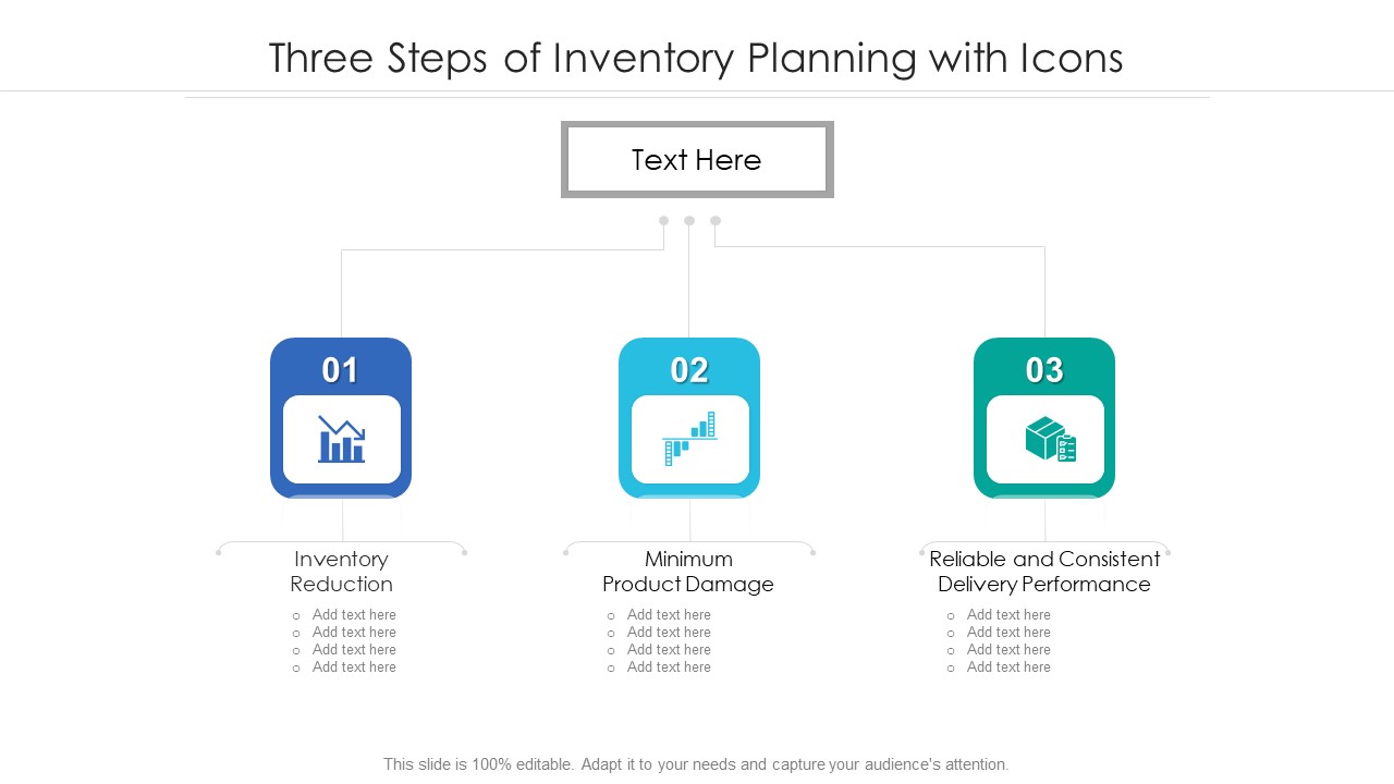 Three Steps Of Inventory Planning With Icons Ppt Professional File Formats PDF