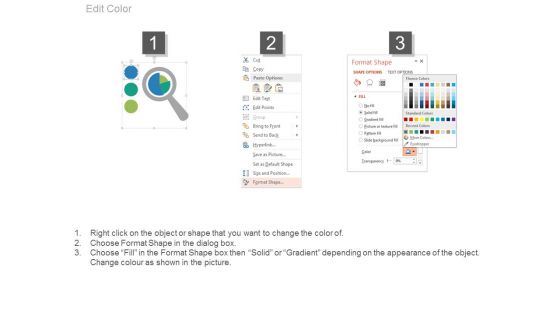 Three Tags With Magnifier For Competitive Advantages Powerpoint Slides