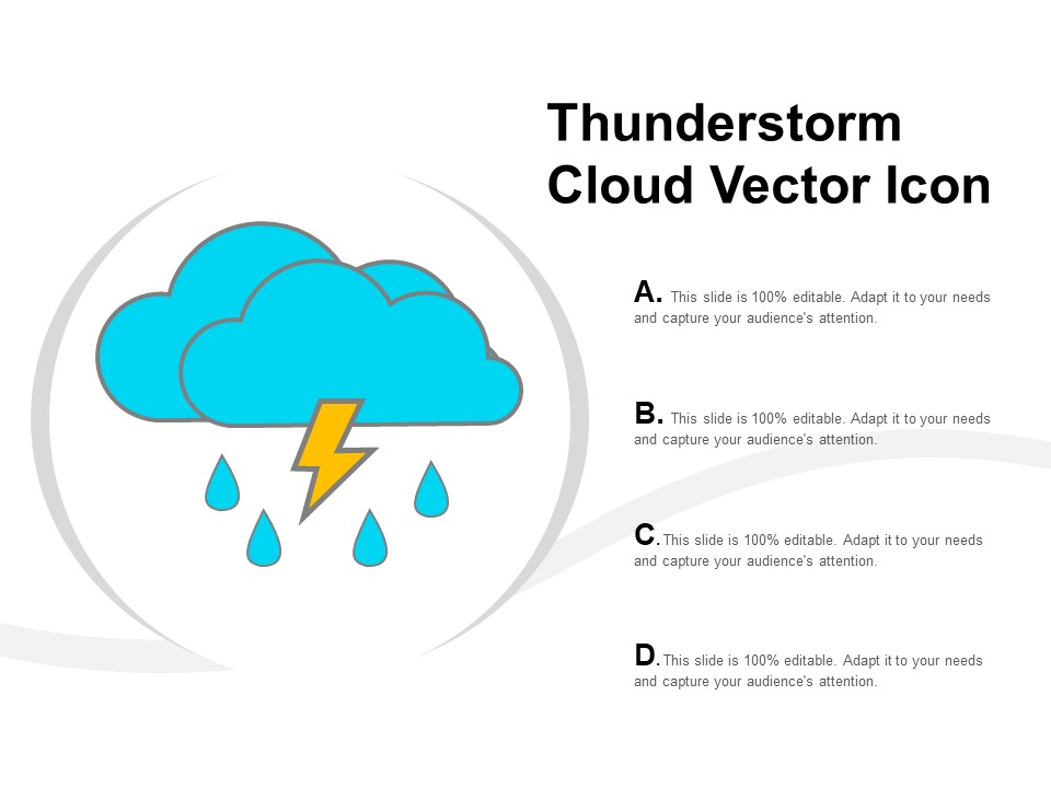 Thunderstorm Cloud Vector Icon Ppt Powerpoint Presentation Icon Slide Portrait