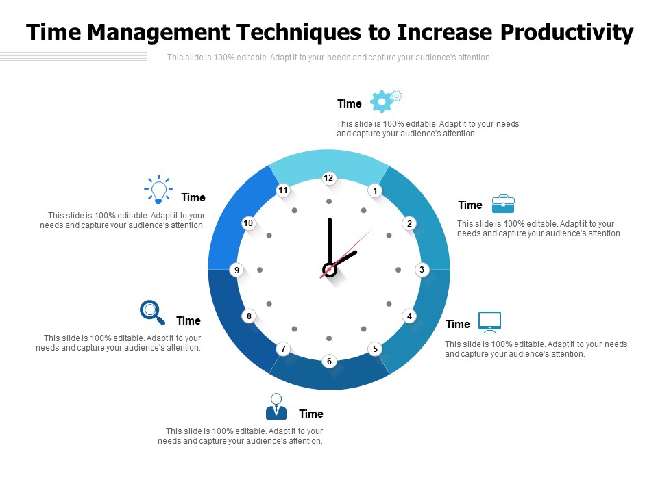 Time Management Techniques To Increase Productivity Ppt Powerpoint Presentation Summary Graphics Pictures