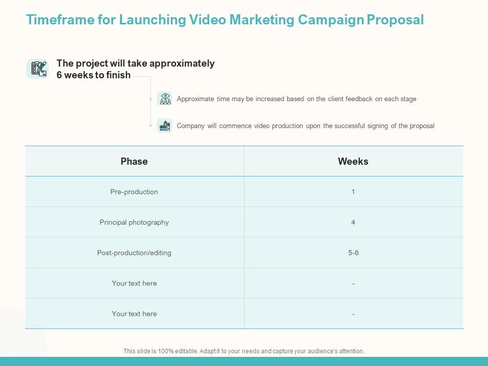 Timeframe For Launching Video Marketing Campaign Proposal Ppt Infographics Layout Ideas PDF
