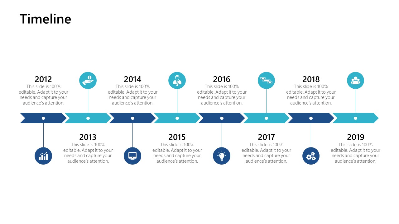 Timeline 2013 To 2020 Ppt PowerPoint Presentation Show Skills