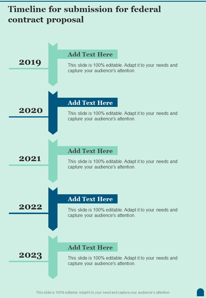 Timeline For Submission For Federal Contract Proposal One Pager Sample Example Document