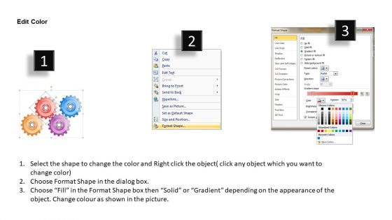 Timeline Ppt Template 4 Stages Gears Workflow
