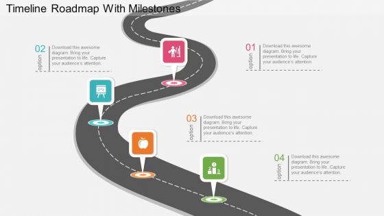 Timeline Roadmap With Milestones Powerpoint Template