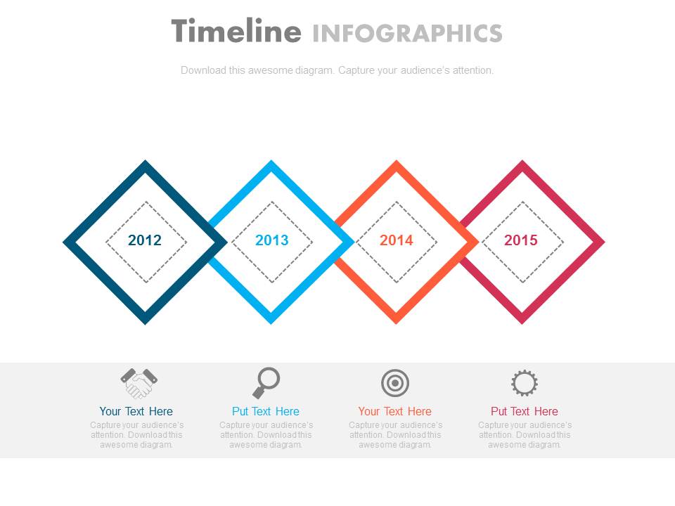 Timeline Steps For Organizational Strategy Powerpoint Slides