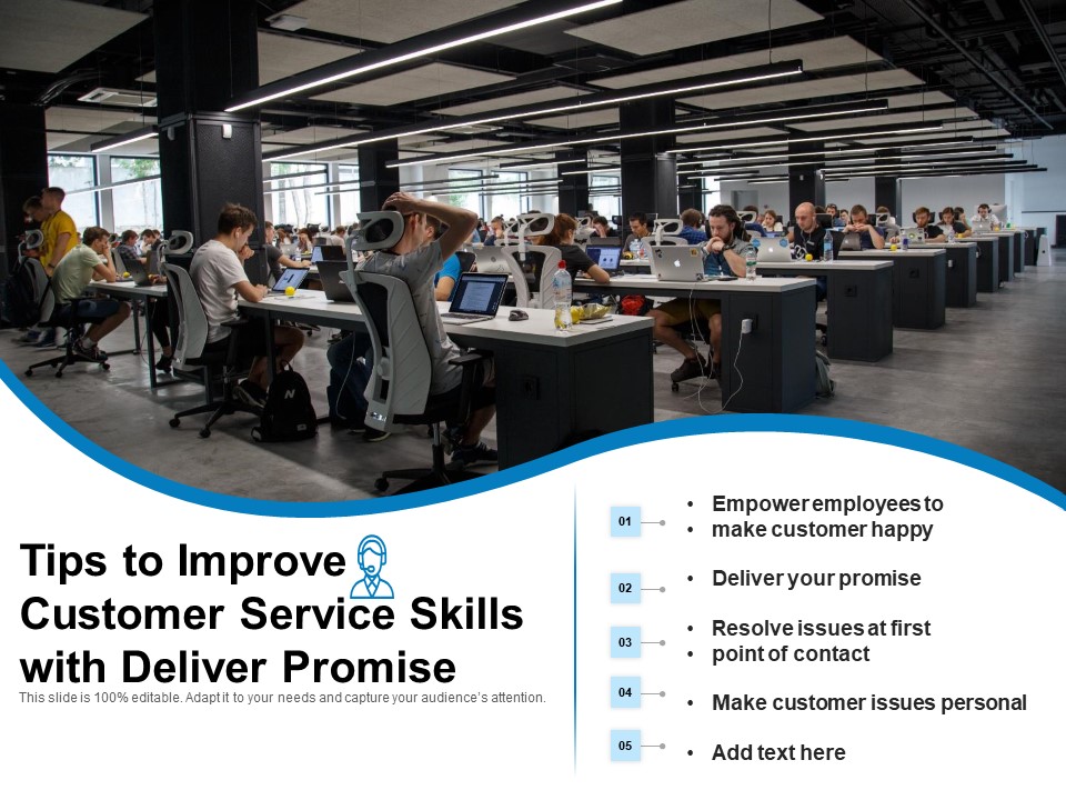 Tips To Improve Customer Service Skills With Deliver Promise Ppt PowerPoint Presentation Layouts Example PDF