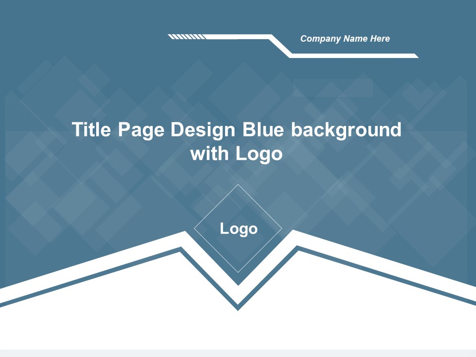 Title Page Design Blue Background With Logo Ppt Powerpoint Presentation Portfolio Designs Download