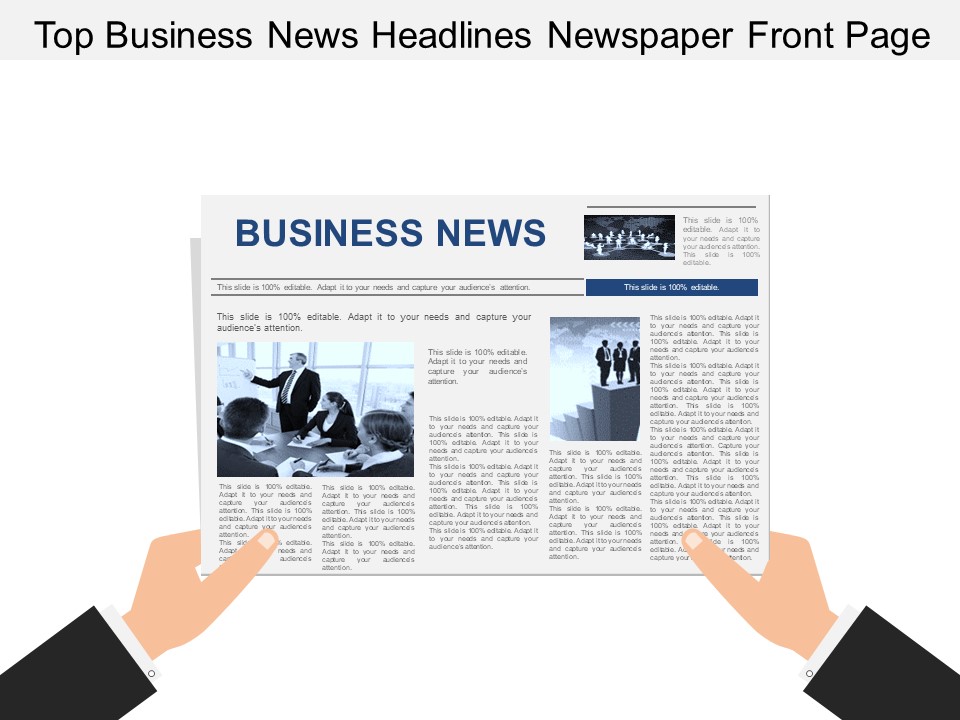Top Business News Headlines Newspaper Front Page Ppt PowerPoint Presentation Ideas Pictures