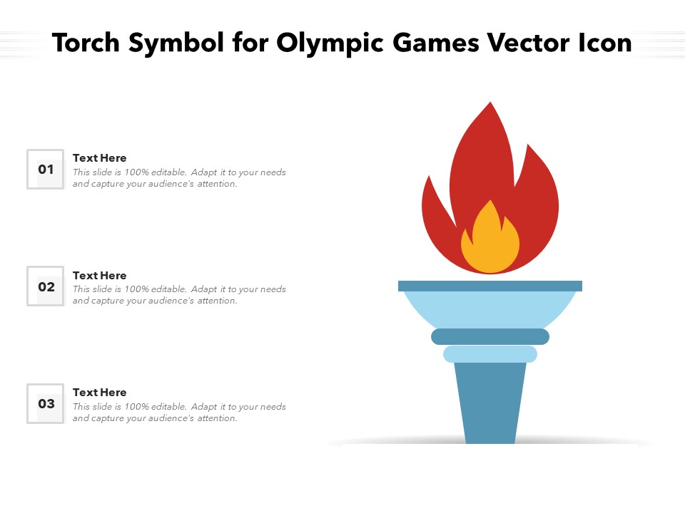 Torch Symbol For Olympic Games Vector Icon Ppt PowerPoint Presentation Show Background Image PDF