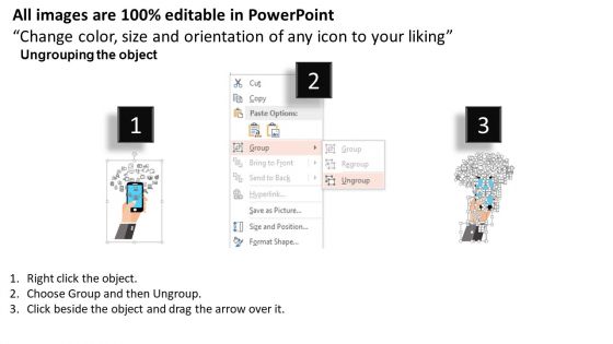 Touch Screen Mobile With Social Media Apps Powerpoint Template