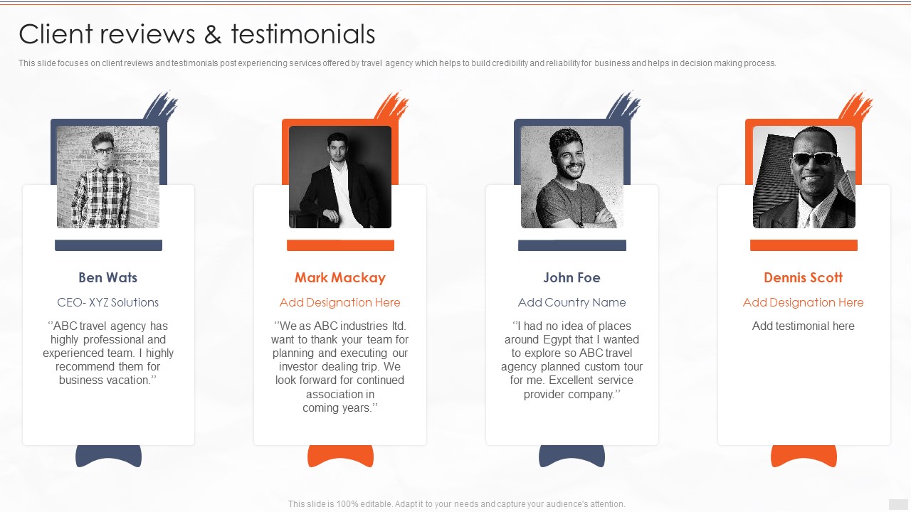 Tour Management Company Profile Client Reviews And Testimonials Demonstration PDF