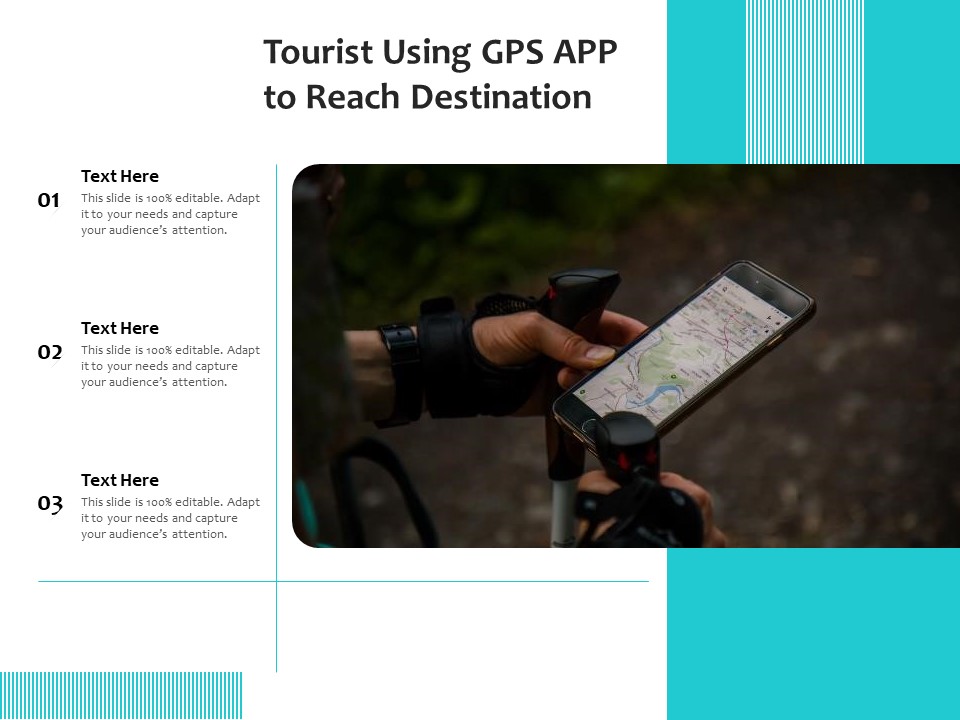 Tourist Using GPS APP To Reach Destination Ppt PowerPoint Presentation File Background PDF