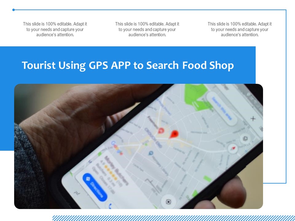 Tourist Using GPS APP To Search Food Shop Ppt PowerPoint Presentation Gallery Rules PDF