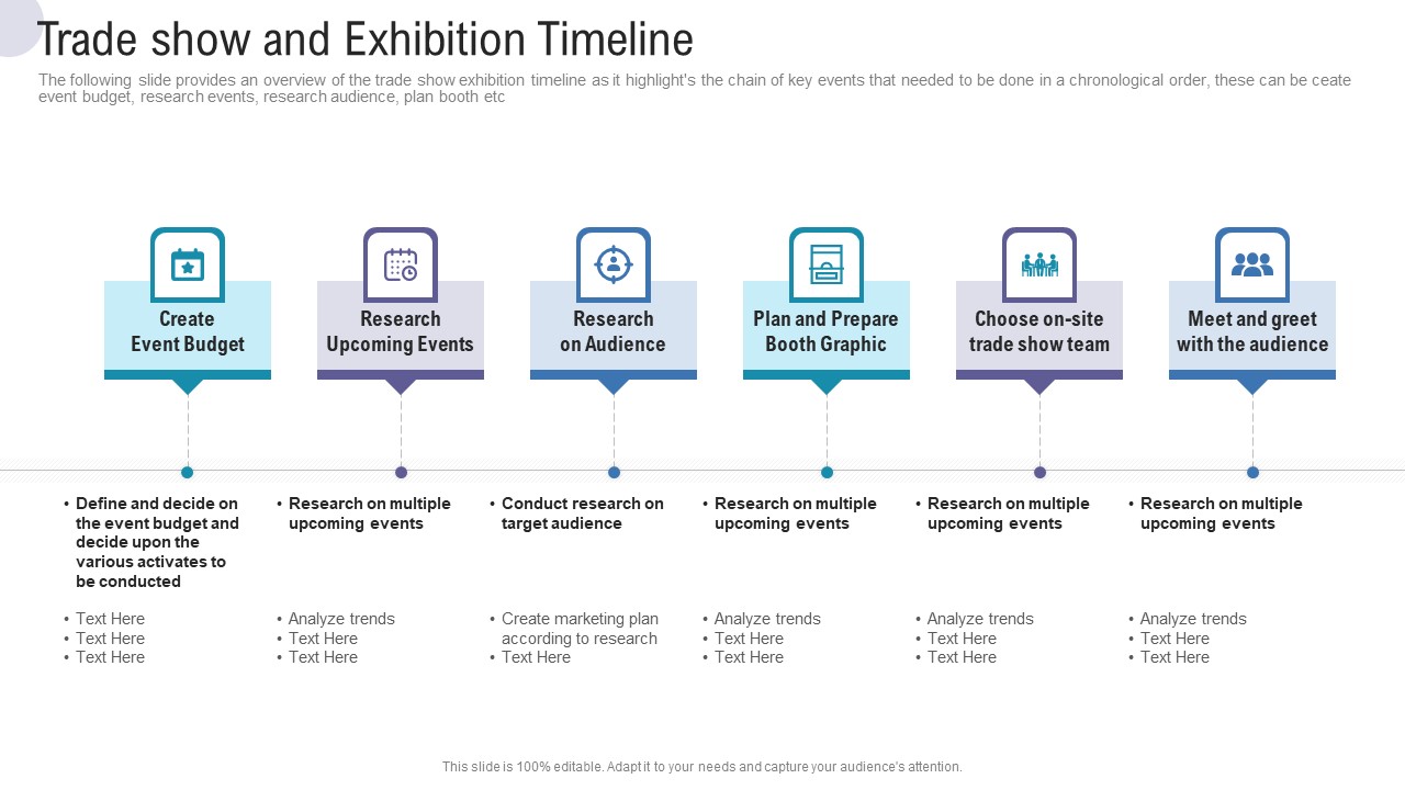 Trade Show And Exhibition Timeline Commercial Activities Marketing Tools Structure PDF