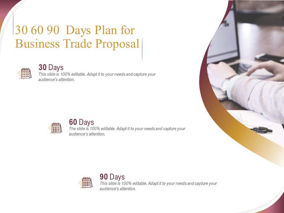 Trading Company 30 60 90 Days Plan For Business Trade Proposal Ppt Ideas Picture PDF