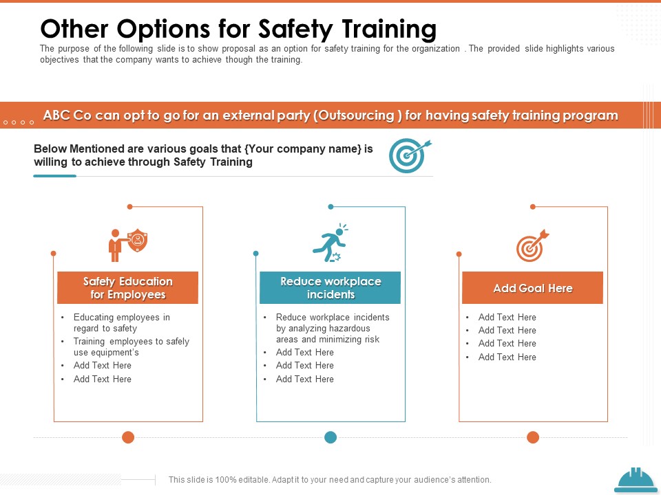 Train Employees Health Safety Other Options For Safety Training Ppt Portfolio Portrait PDF