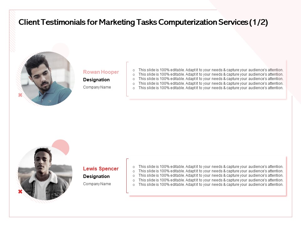 Transforming Marketing Services Through Automation Client Testimonials For Marketing Tasks Computerization Services Teamwork Clipart PDF