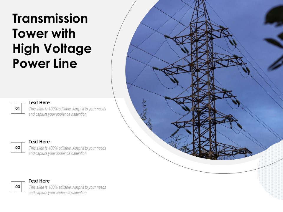 Transmission Tower With High Voltage Power Line Ppt PowerPoint Presentation Slides Icons PDF