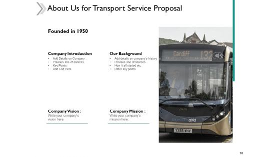 Transport Service Proposal Ppt PowerPoint Presentation Complete Deck With Slides