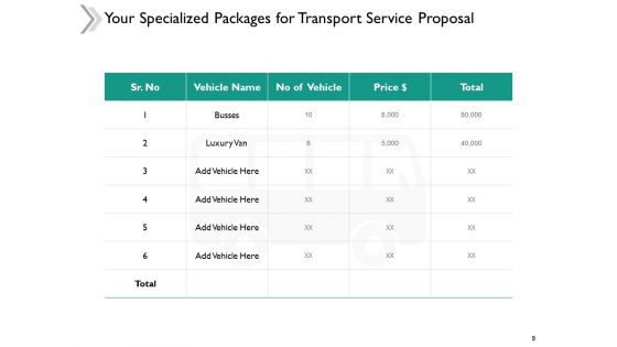Transport Service Proposal Ppt PowerPoint Presentation Complete Deck With Slides