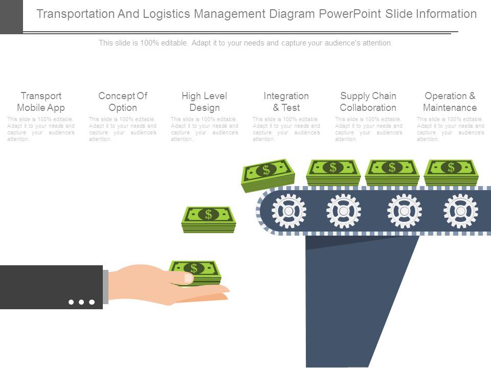Transportation And Logistics Management Diagram Powerpoint Slide Information