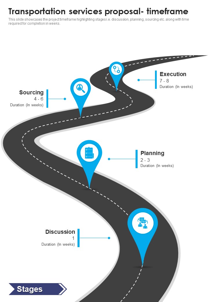 Transportation Services Proposal Timeframe One Pager Sample Example Document