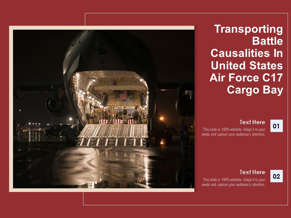 Transporting Battle Causalities In United States Air Force C17 Cargo Bay Ppt PowerPoint Presentation Gallery Ideas PDF