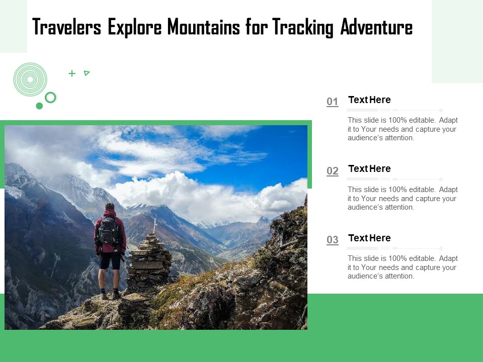 Travelers Explore Mountains For Tracking Adventure Ppt PowerPoint Presentation Layouts Example Introduction PDF
