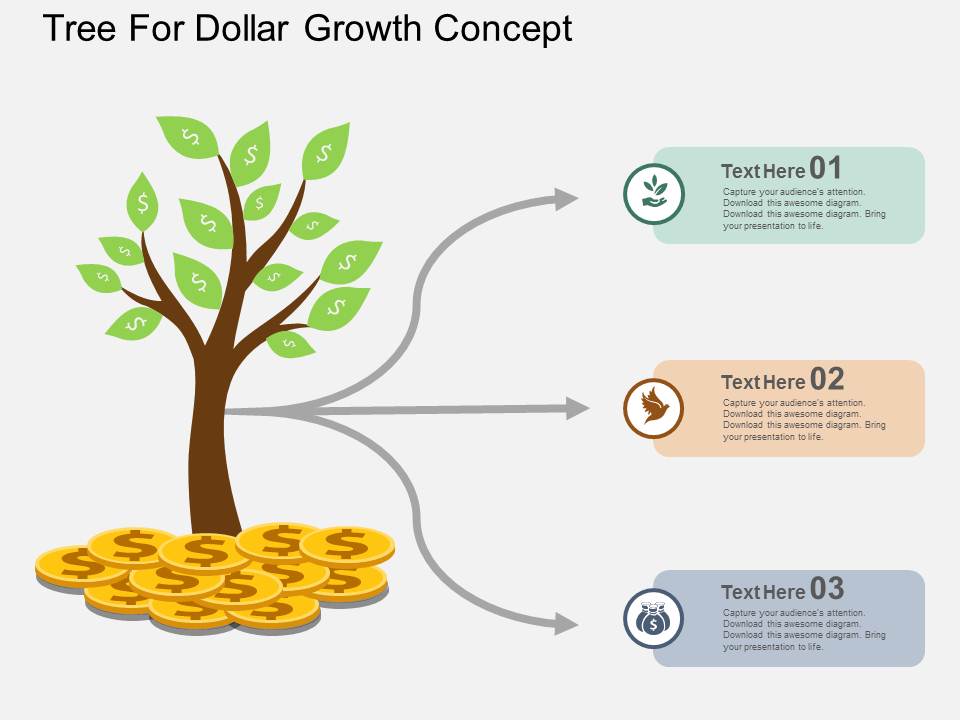 Tree For Dollar Growth Concept Powerpoint Template