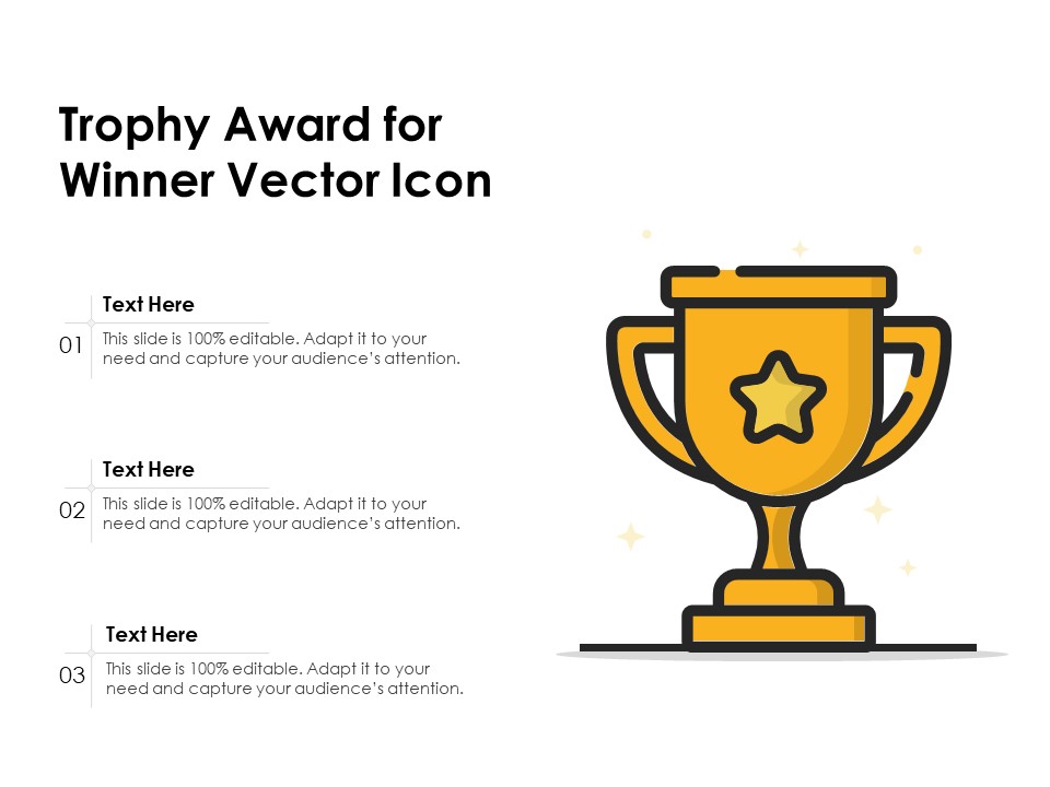 Trophy Award For Winner Vector Icon Ppt PowerPoint Presentation File Gallery PDF