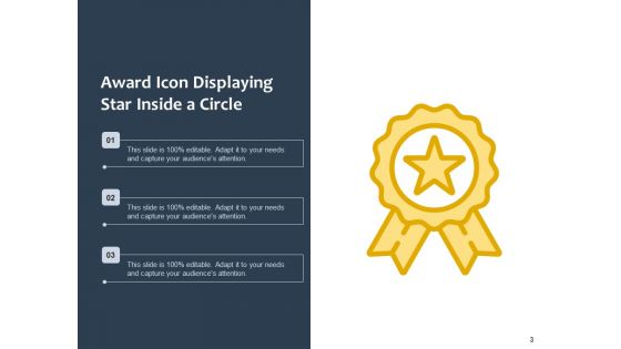 Trophy Icon Award Icon Circle Ppt PowerPoint Presentation Complete Deck