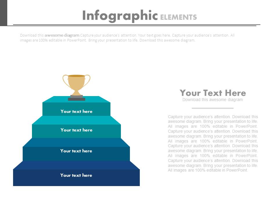 Trophy On Top Of Stairs For Success Powerpoint Slides