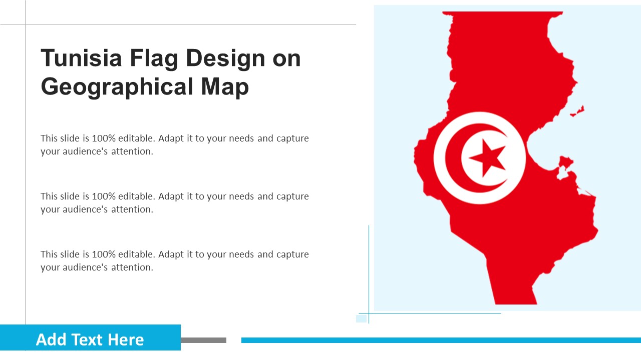 Tunisia Flag Design On Geographical Map Ppt PowerPoint Presentation Gallery Example PDF