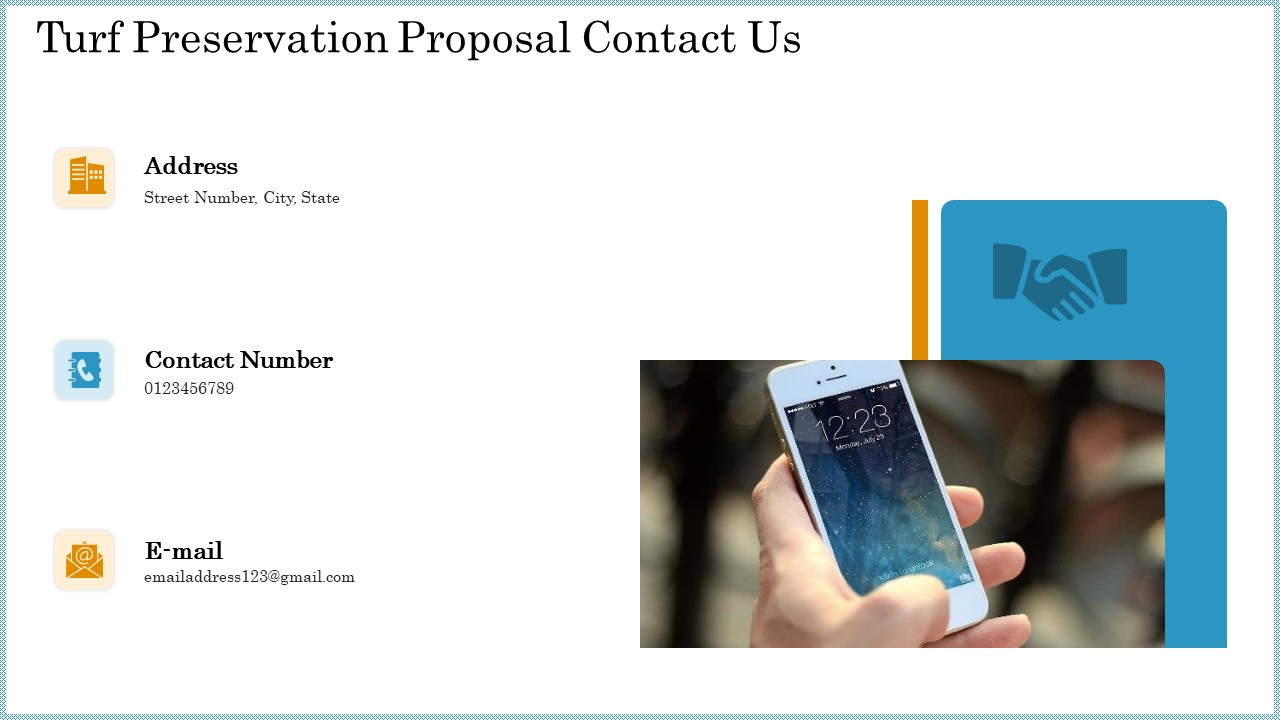 Turf Preservation Proposal Contact Us Ppt Model Demonstration PDF