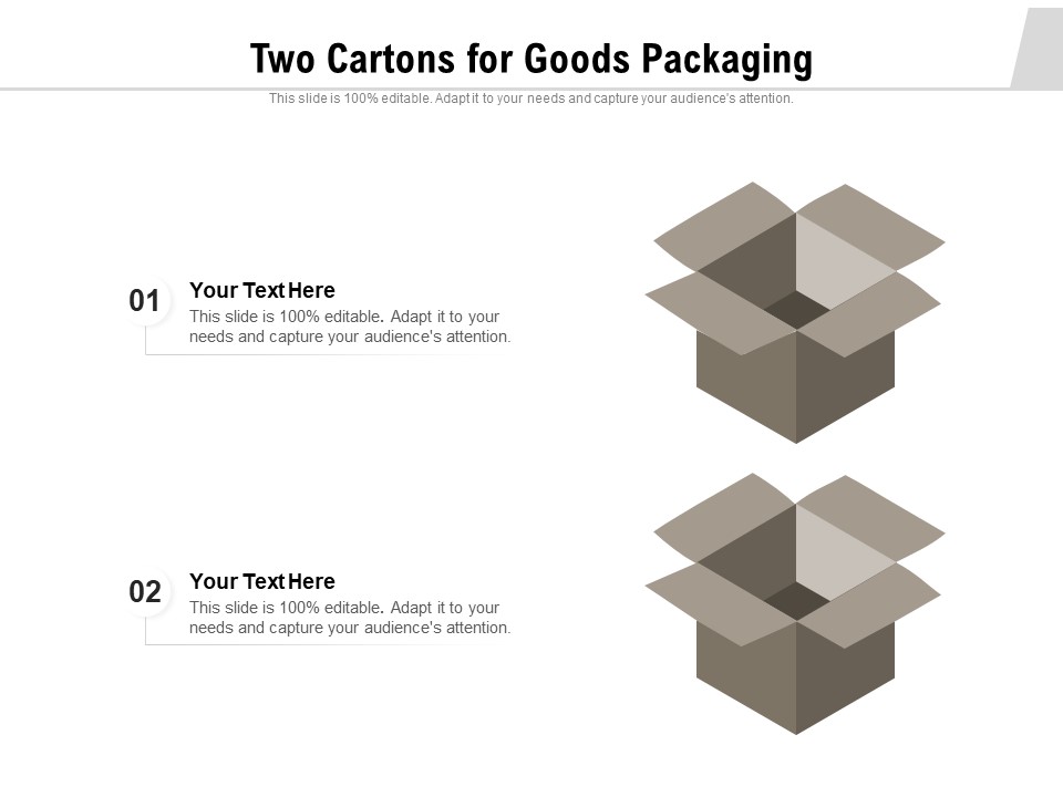 Two Cartons For Goods Packaging Ppt PowerPoint Presentation Gallery Inspiration PDF