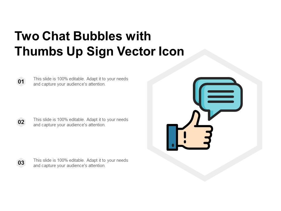 Two Chat Bubbles With Thumbs Up Sign Vector Icon Ppt PowerPoint Presentation Show Designs