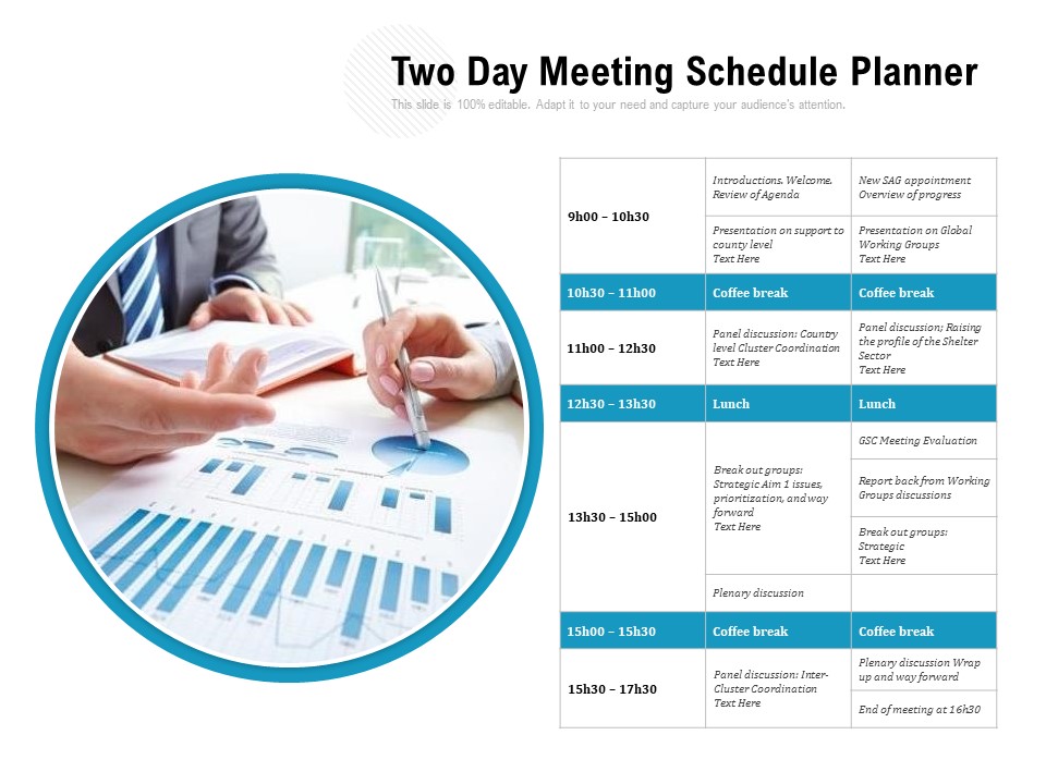 Two Day Meeting Schedule Planner Ppt PowerPoint Presentation Gallery Graphic Tips PDF