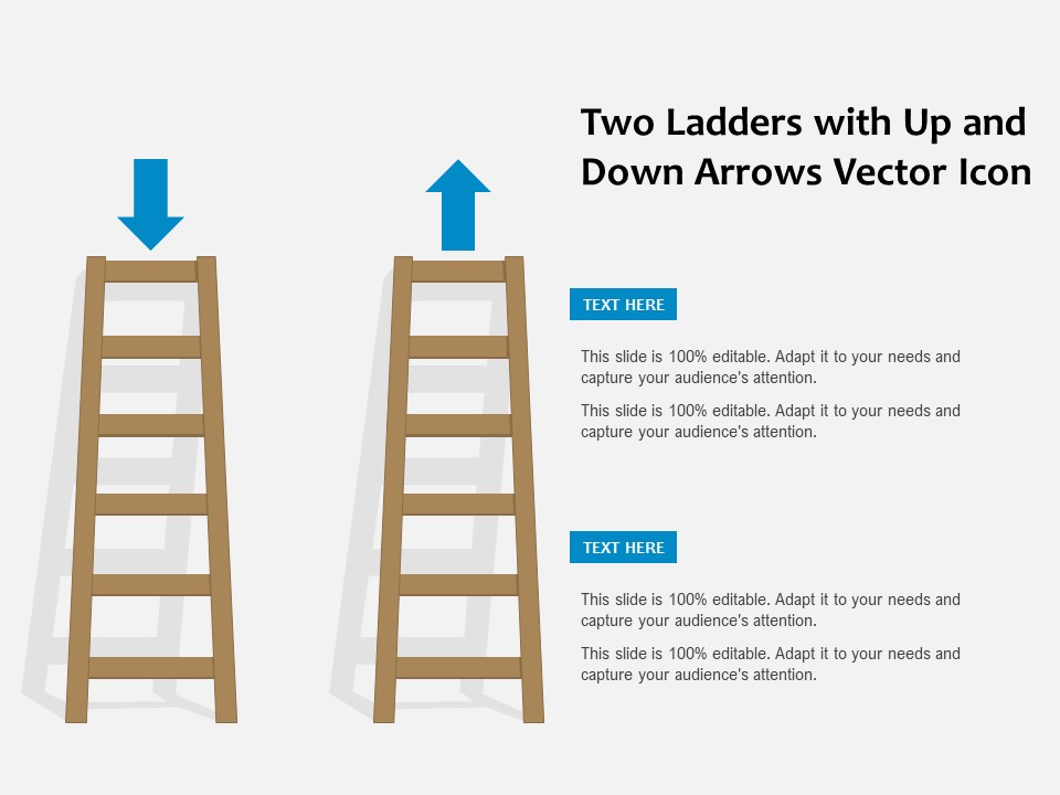 Two Ladders With Up And Down Arrows Vector Icon Ppt PowerPoint Presentation Infographics Smartart PDF