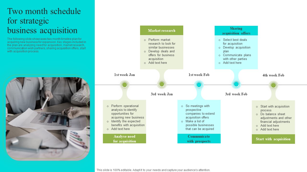 Two Month Schedule For Strategic Business Acquisition Introduction PDF