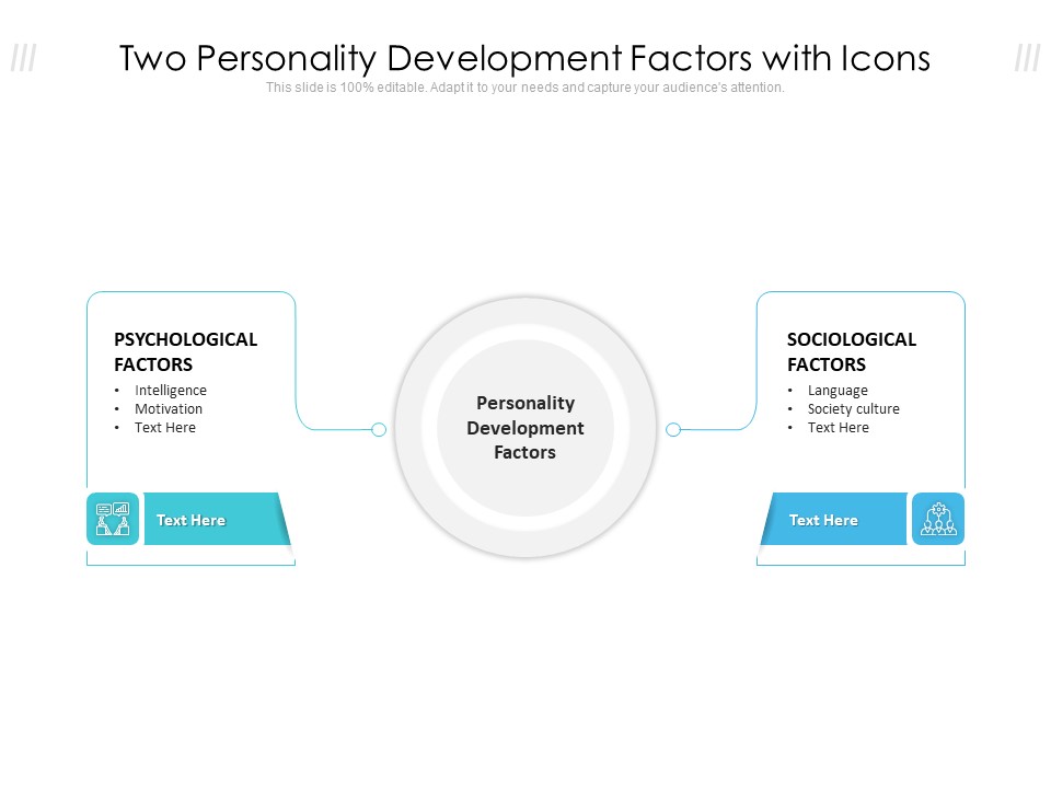 Two Personality Development Factors With Icons Ppt PowerPoint Presentation Gallery Format Ideas PDF