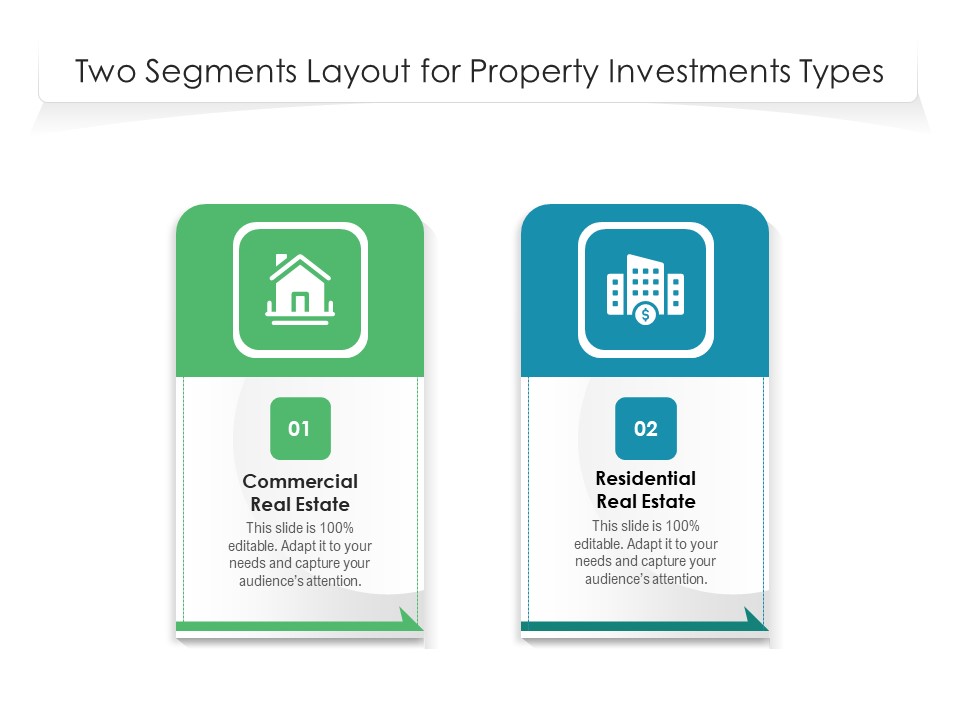 Two Segments Layout For Property Investments Types Ppt PowerPoint Presentation Layouts Slideshow PDF