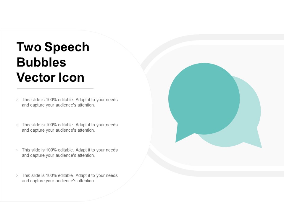 Two Speech Bubbles Vector Icon Ppt PowerPoint Presentation File Information