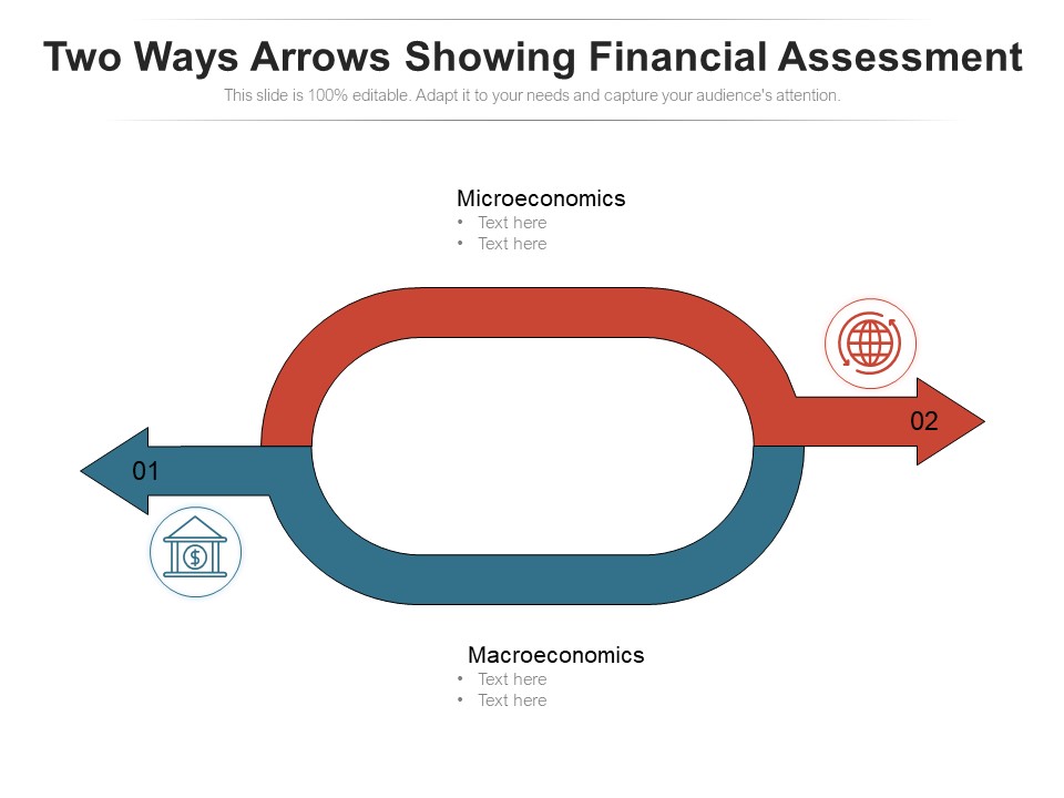 Two Ways Arrows Showing Financial Assessment Ppt PowerPoint Presentation Model Sample PDF