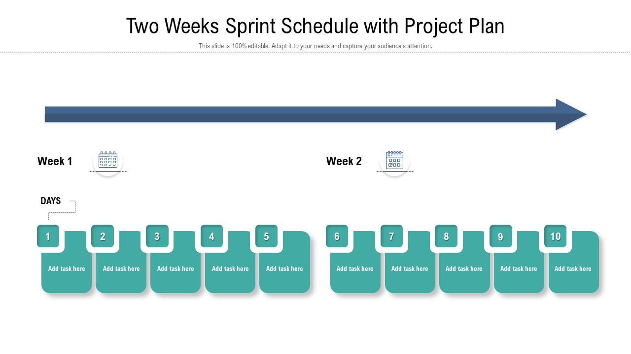Two Weeks Sprint Schedule With Project Plan Ppt Inspiration Aids PDF