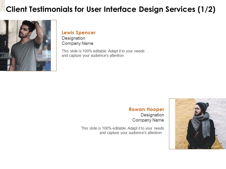 UI Software Design Client Testimonials For User Interface Design Services Ppt Pictures Styles PDF
