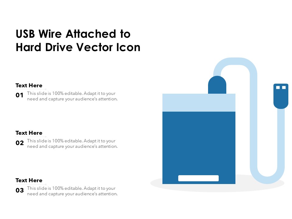 USB Wire Attached To Hard Drive Vector Icon Ppt PowerPoint Presentation File Professional PDF