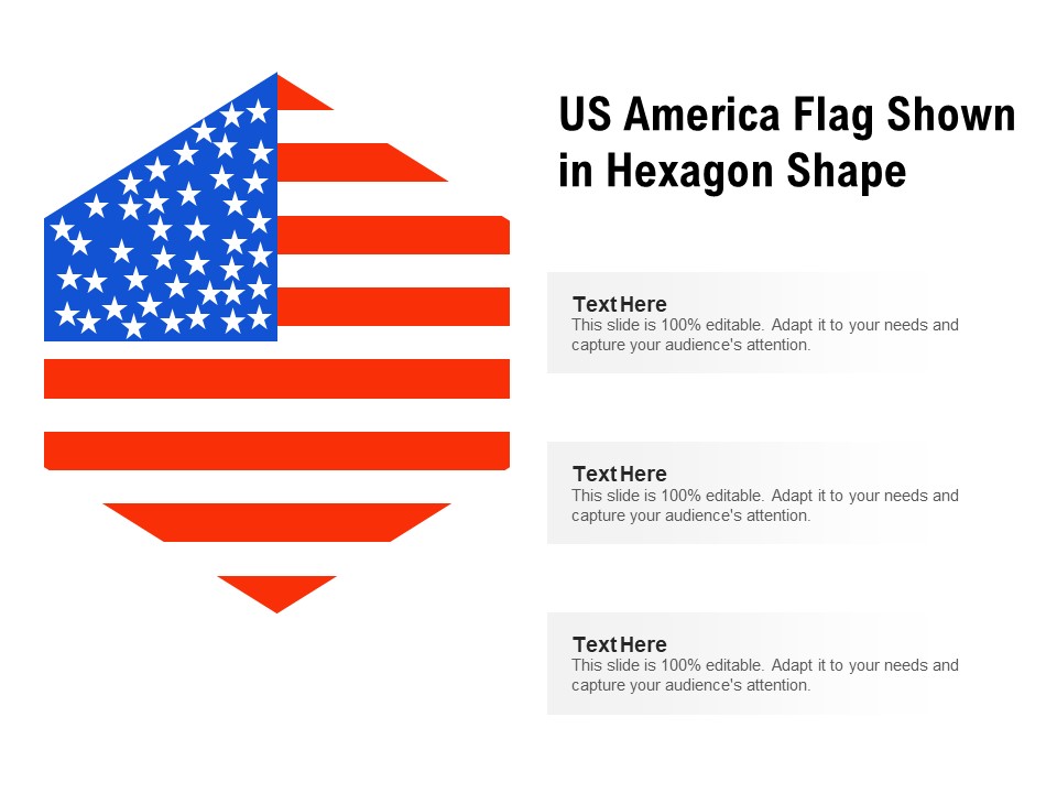 US America Flag Shown In Hexagon Shape Ppt PowerPoint Presentation File Information PDF