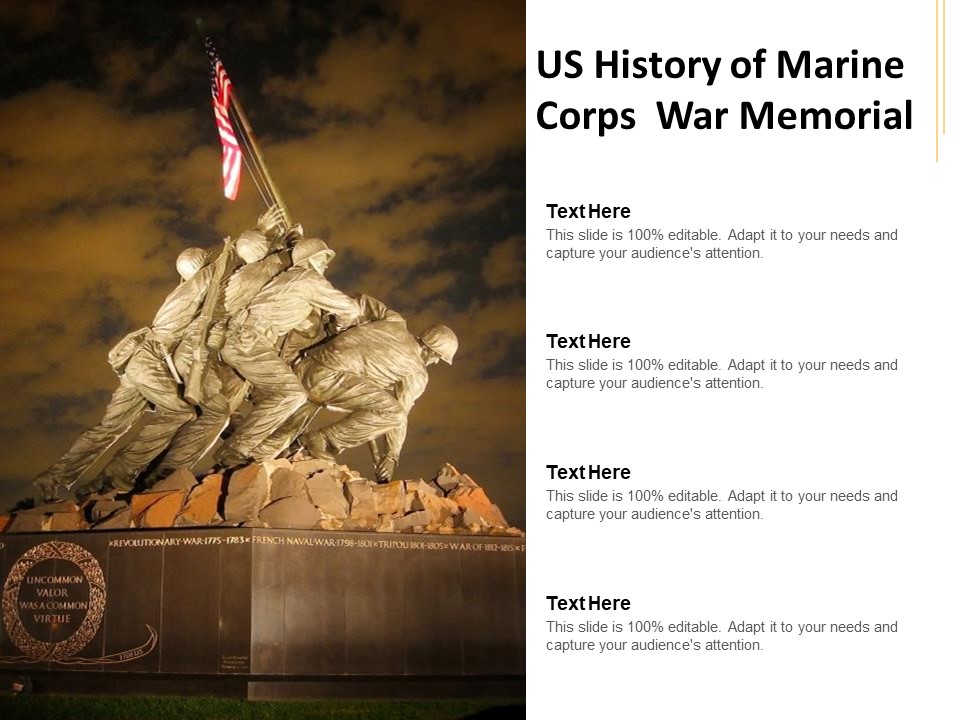 US History Of Marine Corps War Memorial Ppt PowerPoint Presentation Layouts Format